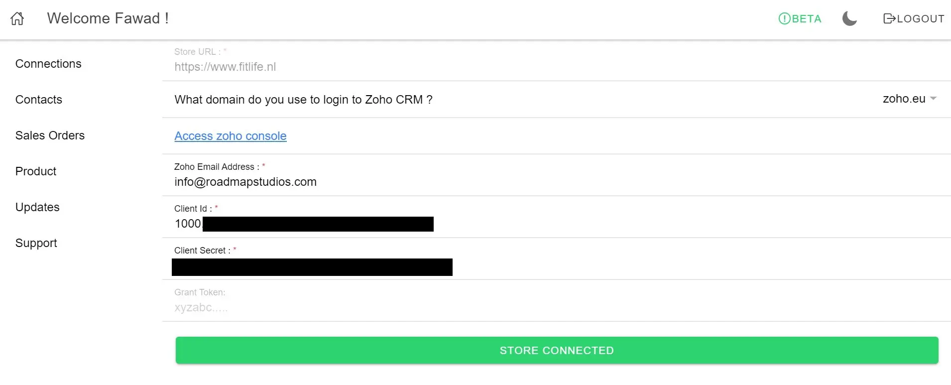 woocommerce zoho crm