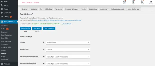 WooCommerce Exact Online