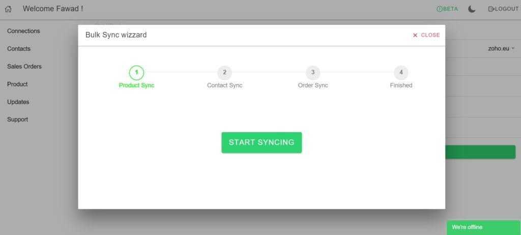 woocommerce zoho crm bulk sync