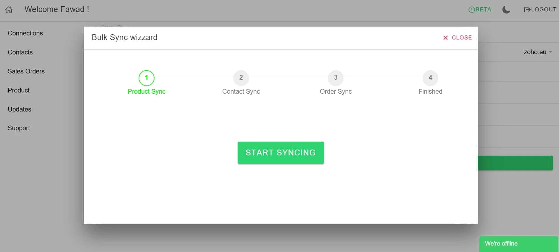 woocommerce zoho crm bulk sync